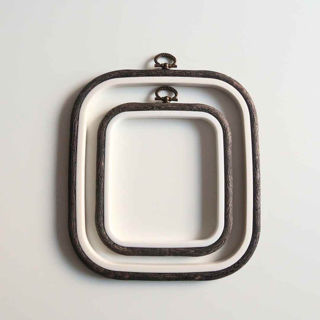 Flexi Borduurring Vierkant Bruin