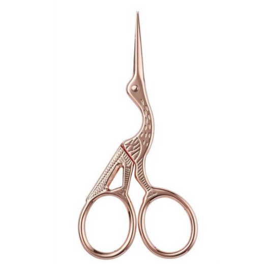Borduurschaar Ooievaar Rosé Goud