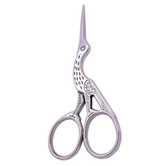 Borduurschaar Ooievaar Zilver
